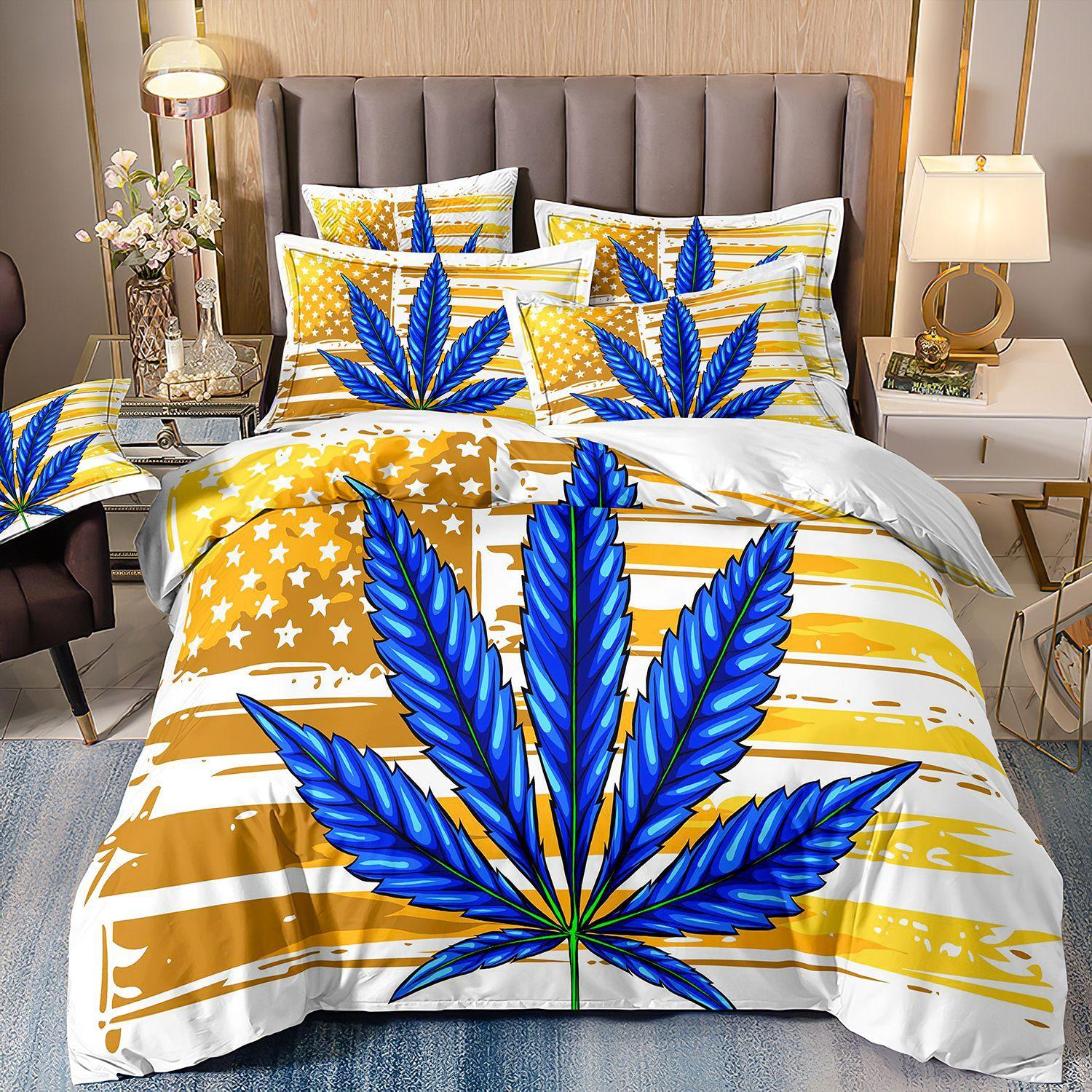 

Bedding Colorful Maple Leaf 3D Printing, Three-Piece Set, Duvet Cover cover 70 * 133 and 50 * 75 * 1