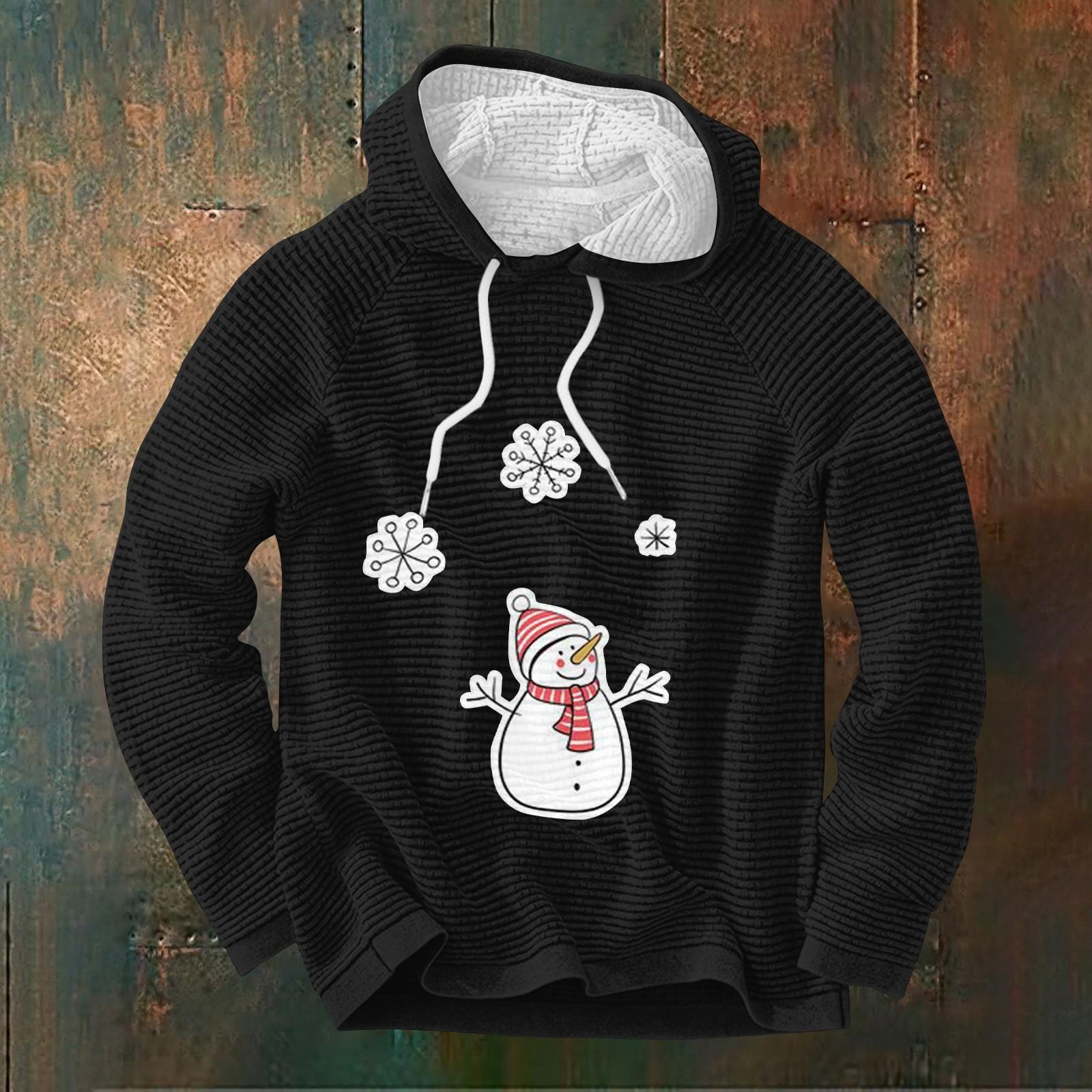 Мужской повседневный и модный свитер с длинными рукавами и капюшоном XL — фото 9