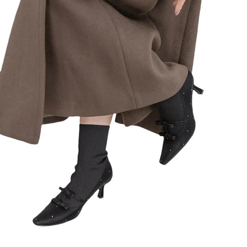 Fashion Luxury Design Rhinestones Ankle Boots 2025 New Women's Boots Sexy Pointed Thin High Heels Elegant Party Dress Women Shoes Botas