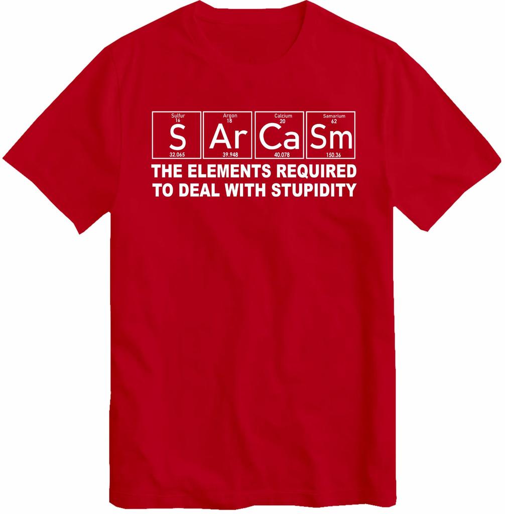 Womens Unisex Sarcasm EleUnisexts Stupidity TShirt Primary EleUnisexts of Humor Science S Ar Ca Sm Funny Chemistry Gift Tee Top Summer