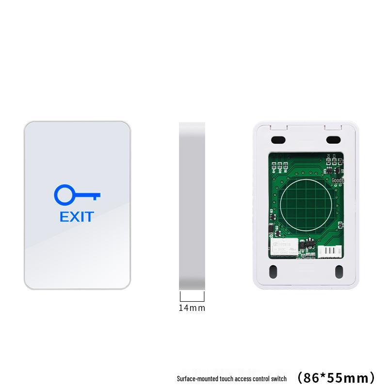Touch Access Switch: Auto-Reset Narrow Door Open Button, 86-Type Surface Mount Panel