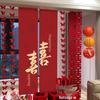 Hanging Double Happiness Cloth Banner for Wedding and Engagement Decor In Living Room or Hotel