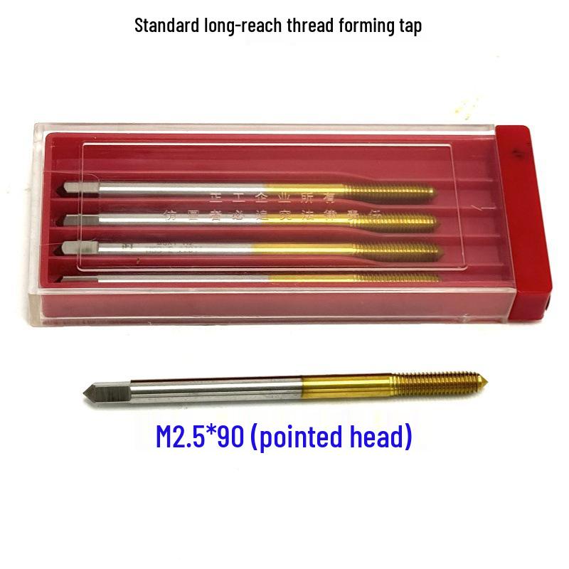 Titanium Plated Extrusion Tap Set: M2-M12, Lengths 90-200