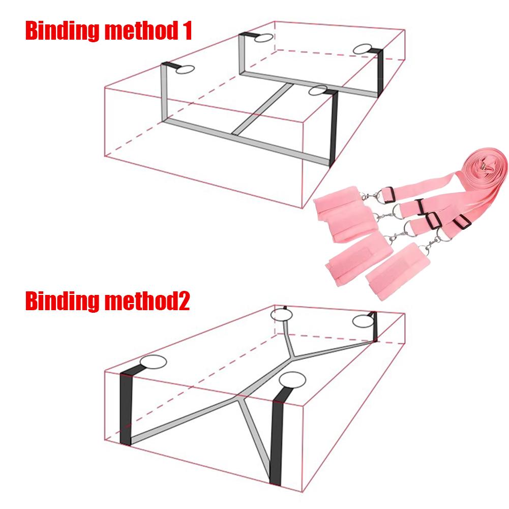Couple Bed Bondage Toys Sex Bondage Multiple Pose Restraint Erotic Products Suitable For Adults Handcuffs Footcuffs Slave Toy