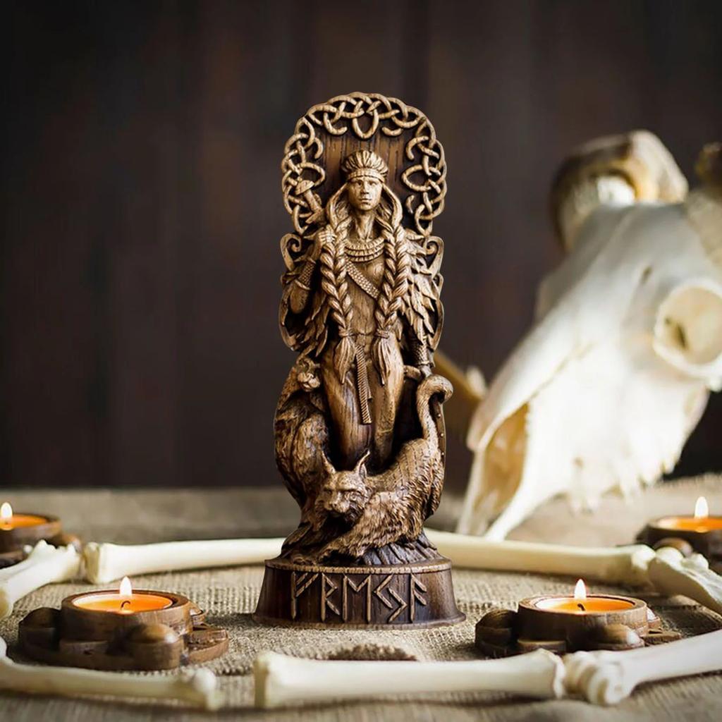 New Hero Statue Imitation Wood Carving Resin Ornament Resin Handicraft Mythical Ornament Thor Spirit Decoration