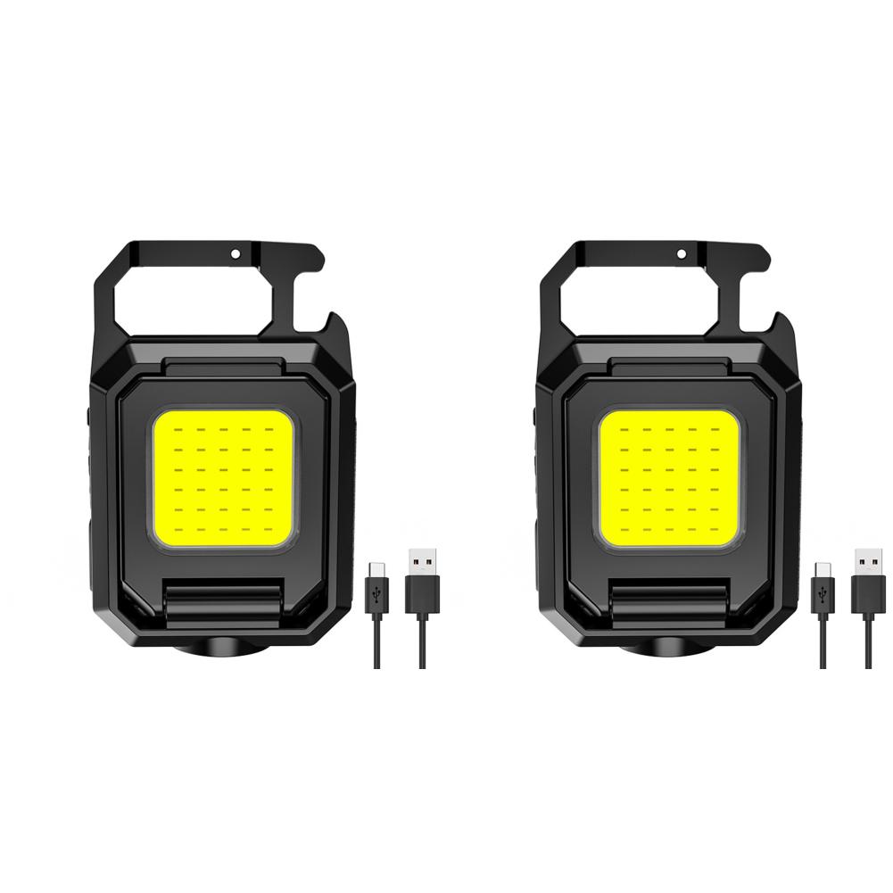 Mini LED 1000LM Flashlight Keychain Multifunctional Portable COB Camping Lamps USB Charging Work Lights Fishing Lanterna