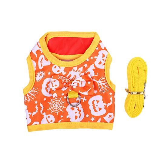 

Поводок для кролика, мультяшный узор, застежка-липучка, нарядный костюм кролика/котенка, рубашка, юбка для маленького животного S оранжевый