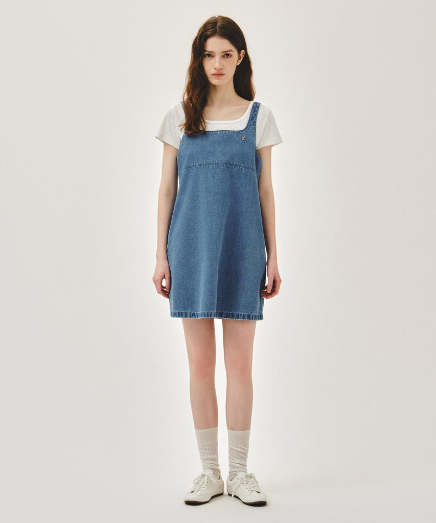 Malittepeulangsowajeobeo W Denim Sleeveless Dress Light Blue