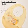 Food Grade Silicone Bibs Baby Bib with Catcher Pocket, Waterproof Lightweight Foldable Babies Feeding Bib, Adjustable for Infant Toddler