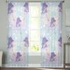 Fairy Rainbow Star Gradual Cloud Crown Bedroom Transparent Sheer Curtains Holiday Decoration Window Voile Tulle Curtain