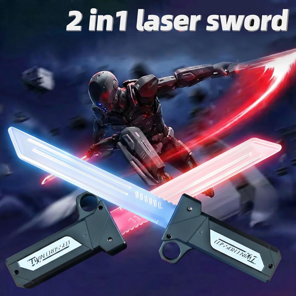 Outdoor Toy Rotate Laser Sword Multi-Color Flash LED Light Shine Cosplay Sword Toy Party Family Interactive Toy For Kids Adult
