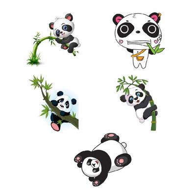 Adesivo da Parete Carino Colorato per Panda Gigante Pattern Decorazioni Esterne per Laptop Parete D