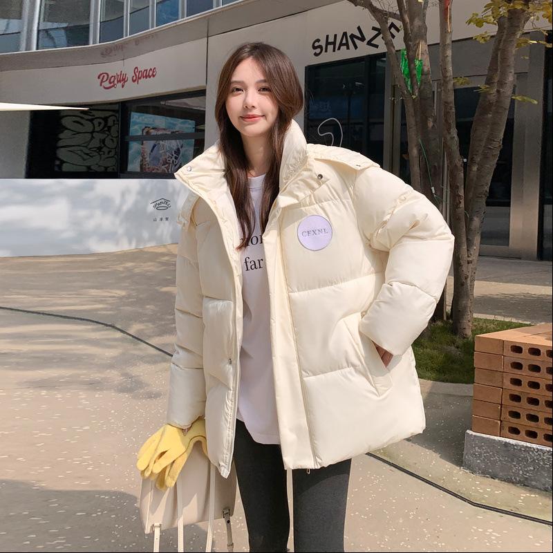 Korean Style Thickened Down Cotton Coat for Women Winter New Loose Casual Outer Wear Cotton Coat Hooded Jacket