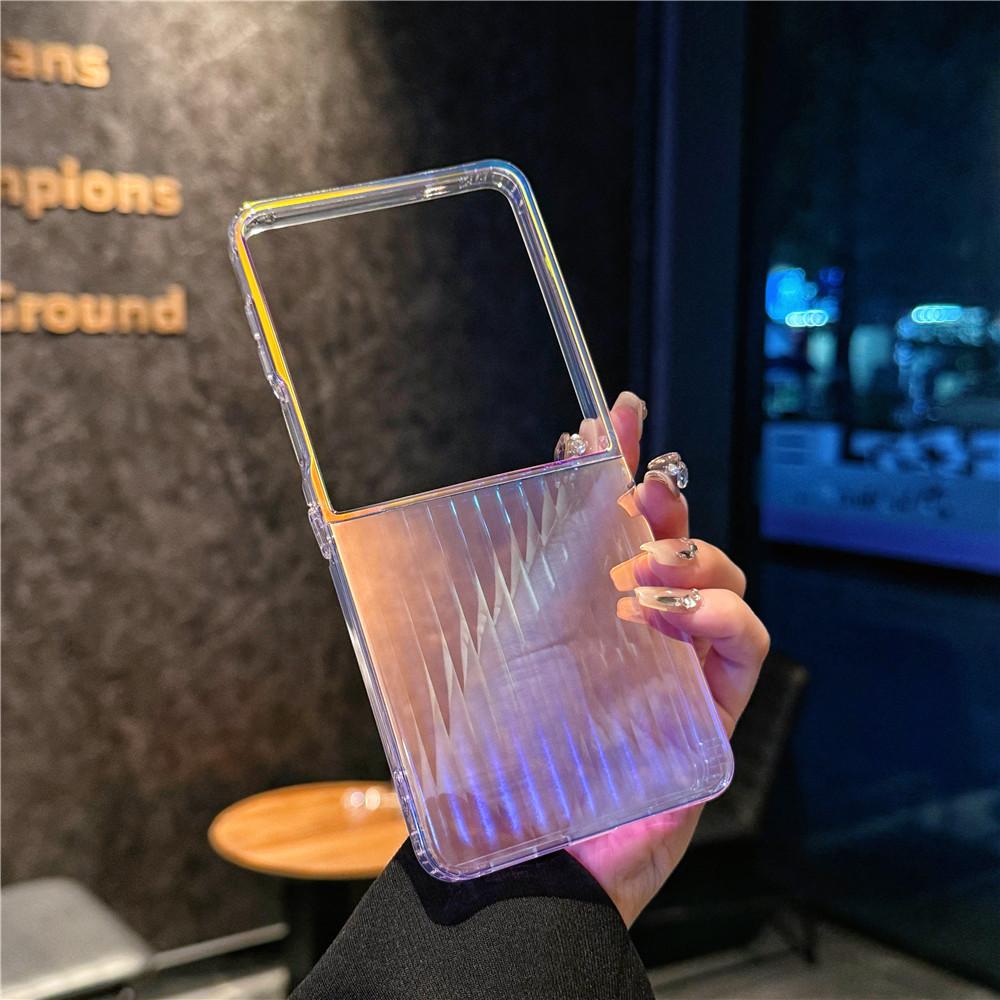 Applicable To Samsung Zflip7 Mobile Phone Case Zflip 5th Generation Folding Screen Flip Zflip6 Laser Gradual Change Magnetic Case