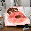 1 Stück Donut Hund Leichte Flanelldecke, Bequeme und Warme Decke, für Büro und Camping Schlafsofa, Wohnzimmer152