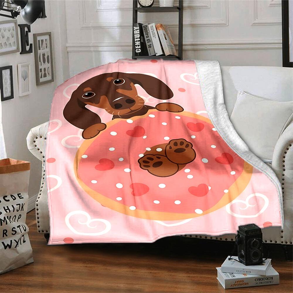 1 Stück Donut Hund Leichte Flanelldecke, Bequeme und Warme Decke, für Büro und Camping Schlafsofa, Wohnzimmer152
