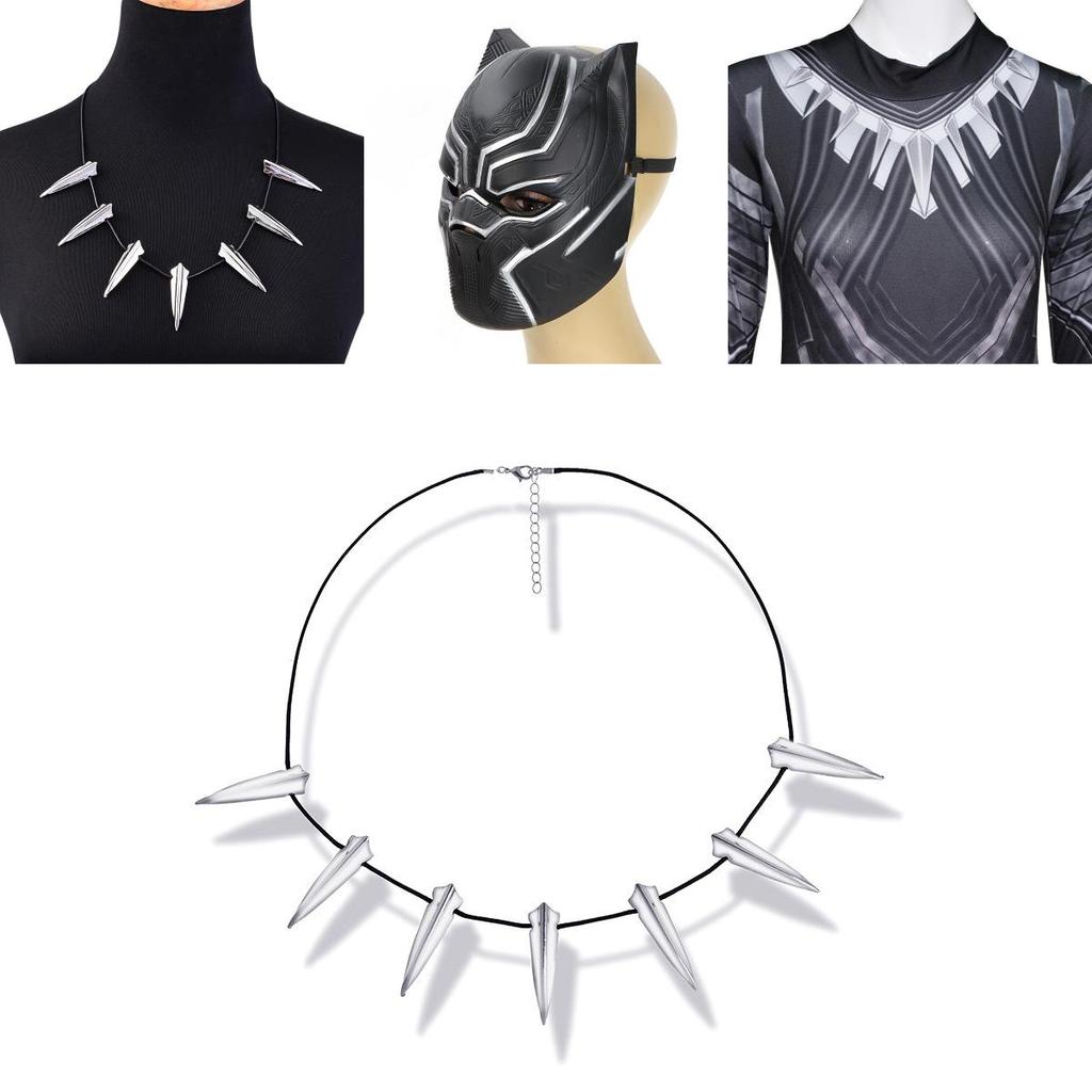 Premium Quality 2018 Halloween Costume Black Panther Necklace Jumpsuit Mask Ensemble