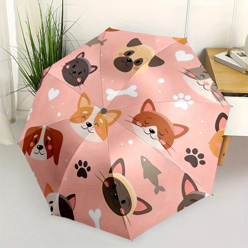 

1pc Cute Pets Pattern Umbrella with Plastic Handle,Suitable for All Seasons Home Travel Outdoor UmbrellaB1801