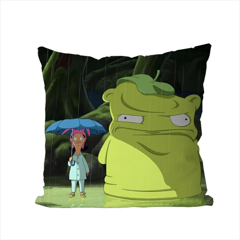Bobs BBurgers Pillow Case For Car Sofa Decorative Home Doublesided Print Plush Square Throw Pillow Cushion Cover