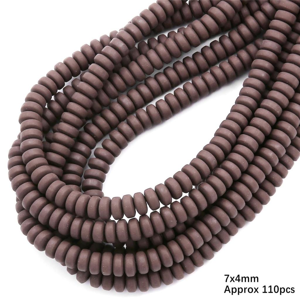 110pcs 7x4mm Flat Round Polymer Resin Clay Disk Handmade Beads For DIY Jewelry Making