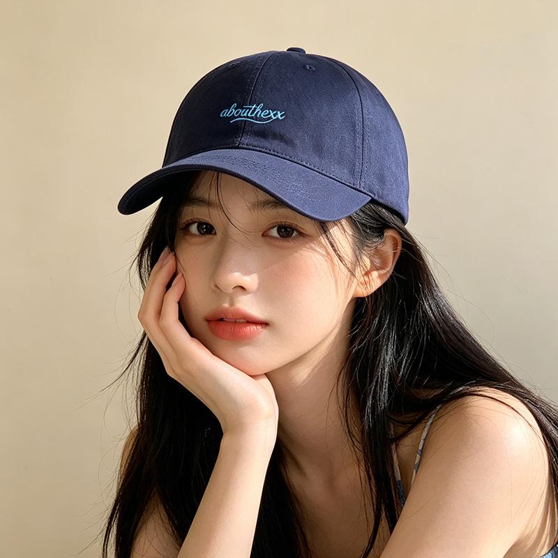 Fashion Hat Large head circumference Letter embroidery Baseball cap Autumn and winter Wide brim Show face Small sun hat Men's and women's peaked caps
