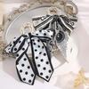 Fashion Pearl Scrunchies Ties Satin Long Ribbon Ponytail hair bundle Silk Floral Summer Hair Bands Accessories For Women Girls