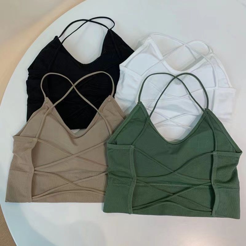 Women Bras Back Cross Bandage Sexy Long Bras Girls Simple Underwear Tank Tops Inner Wear Lady Crop Tops