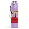 1PC New York Vintage Badge Print 750ml Color Plastic Sports Water Bottle Leakproof Flip Straw Lid Suitable for Sports Office Home Use