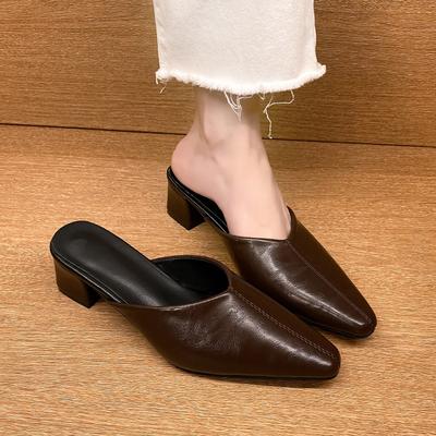 Fashion Sexy Women's Heeled Slippers Designer Mules Shoes 2025 Trend Summer Fad Flip Flops Walking Cozy Slides Dress Sandalias De Mujer