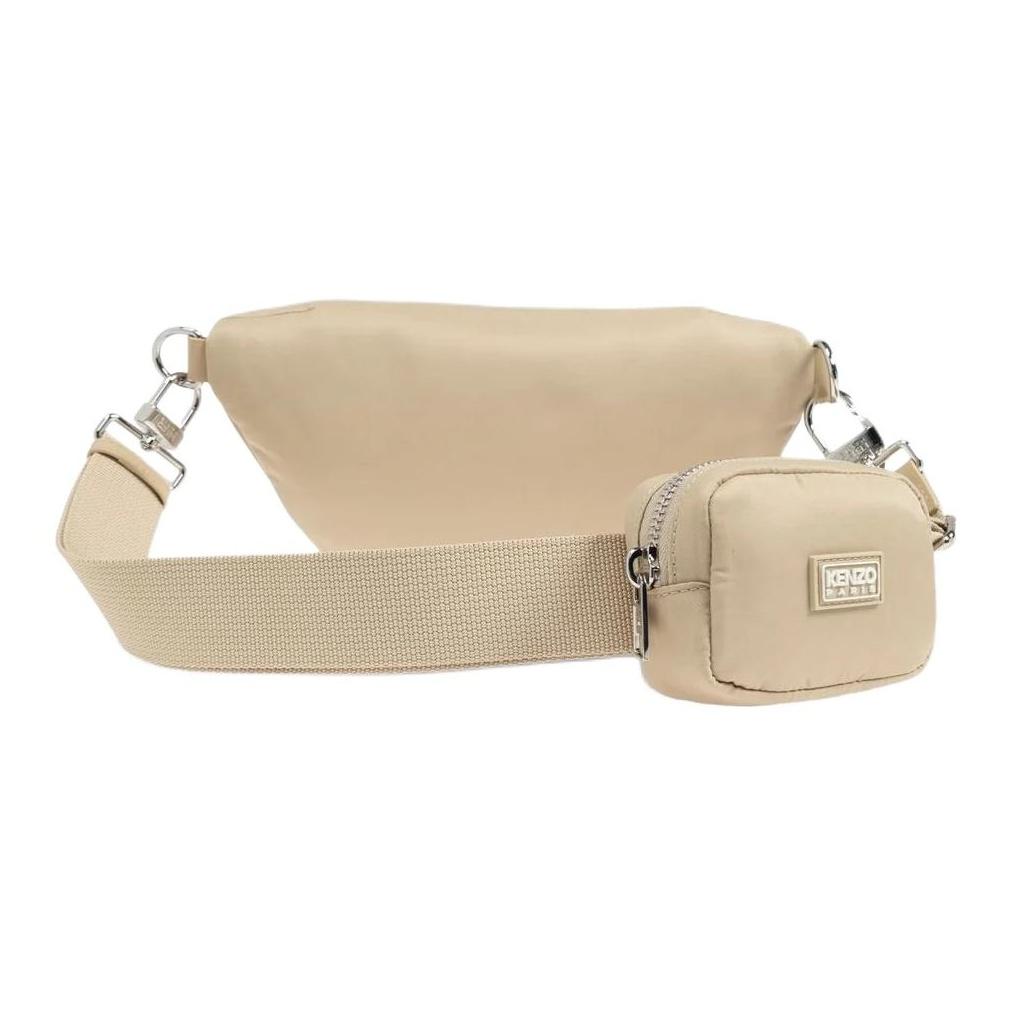 Kenzo Adjustable Detachable Shoulder Strap Nylon Waist Bag Women Waist Bag Beige FE62SA707F0111