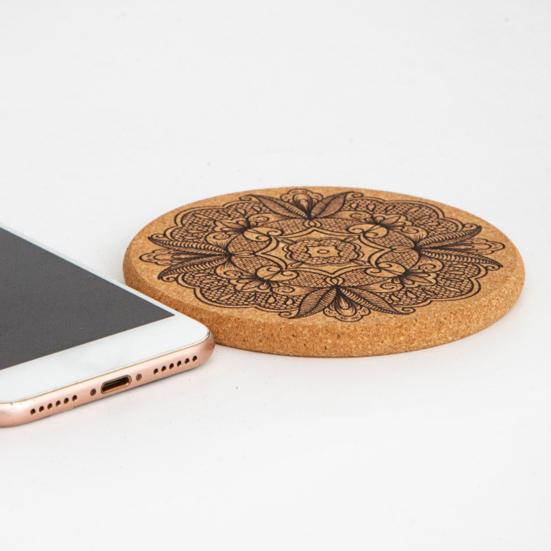 8Pcs Cork Coasters with Rack Round Retro Coasters Absorbent Heat-Resistant Table Mats Insulated Dining Placemats for Table Protection