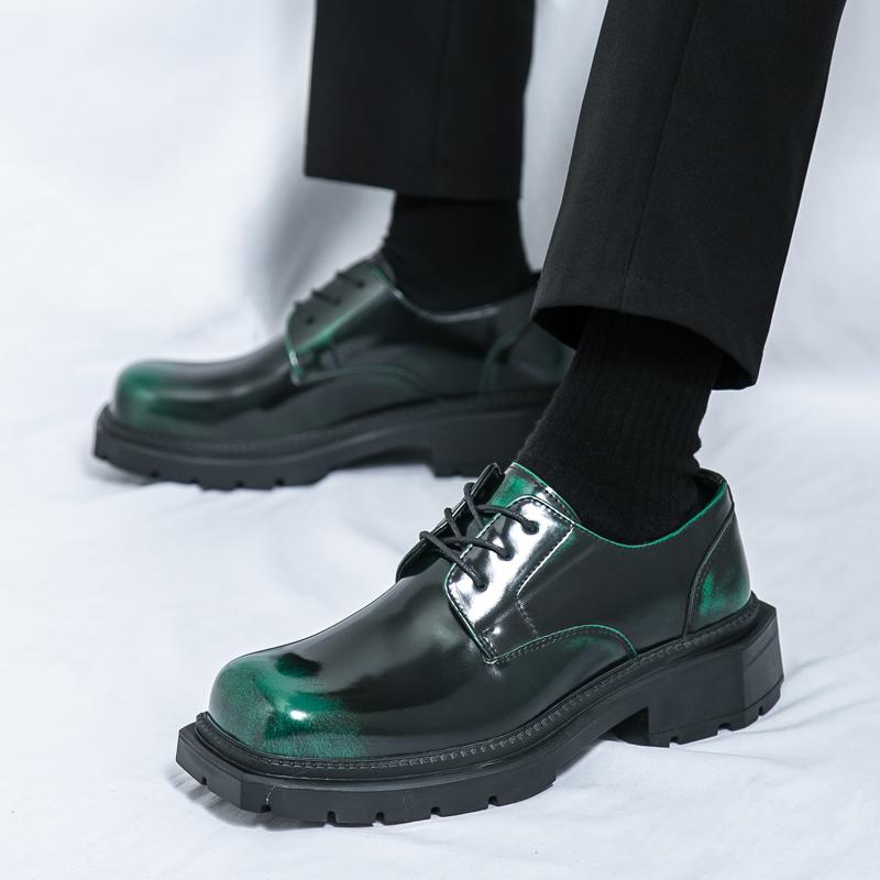 Fashion Men Casual Office Business Formal Oxford Thick Bottom Dress Shoes Men Gentleman Outdoor Patent Leather Wedding Shoes Zapatillas