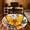 1PC butterfly flowers Office Round Area Rug, Under Office Chairs Bedroom Living Room Home Decor, Carpet for Office -1110025