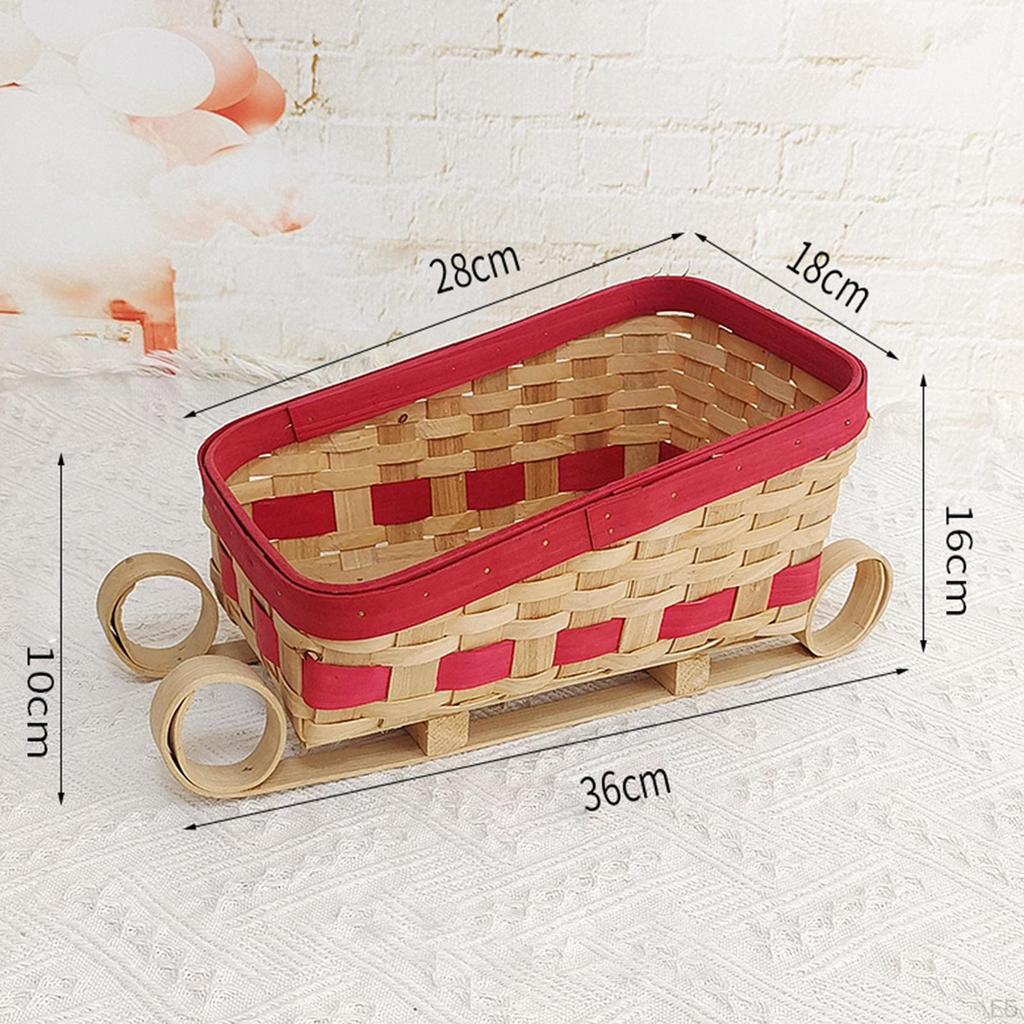 Festive Holiday Sleigh Decorative Storage Basket