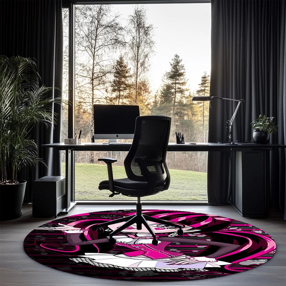 Monster High Printed Round Rug Carpet Chair Rug Area Rug Entryway Doormats,for Office Chair Living Room Bedroom Kitchen Room.