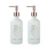 Golden Pattern Porcelain Dispenser: Shampoo, Shower Gel, Hand Sanitizer, and Lotion Pump Bottle.