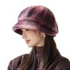 Hats for Women's Autumn and Winter Newly Thickened Tie Dye Beret Korean Face Showing Small Octagonal Hat Windproof and Warm Painter Hat