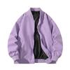 New Jacket Baseball Collar Jacket Couples Youth Trend Simple Versatile Jacket Casual Loose Solid Color Top