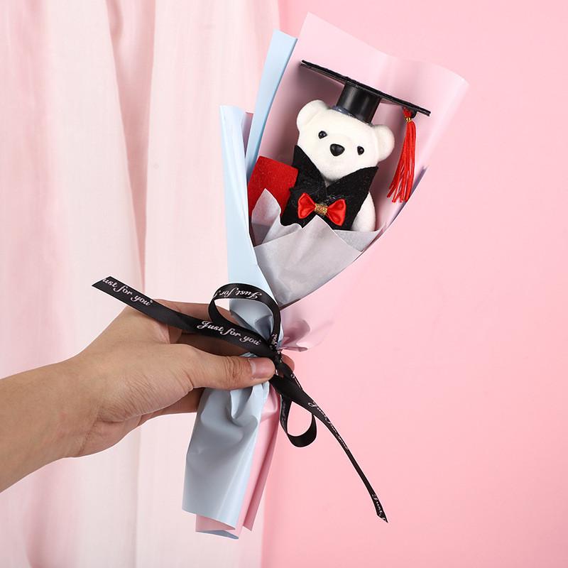 Bukiet Doktorski Miś Nauczyciel Dzień Nauczyciela Prezent na Ukończenie Szkoły Lalka z kreskówki Lalka Miś Prezent dla Studenta Uniwersytetu