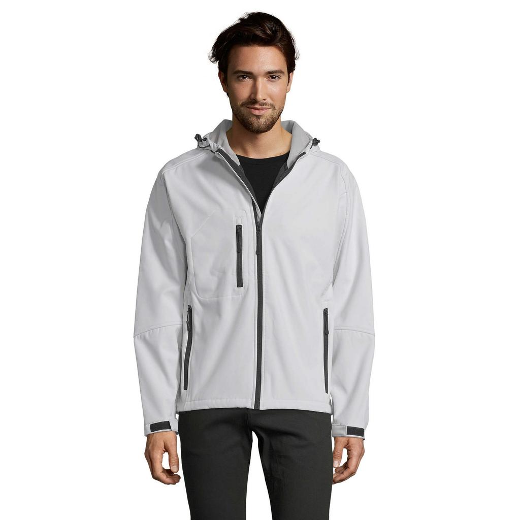 SOLS Mens Replay Hooded Soft Shell Jacket (Breathable, Windproof And Water Resistant)