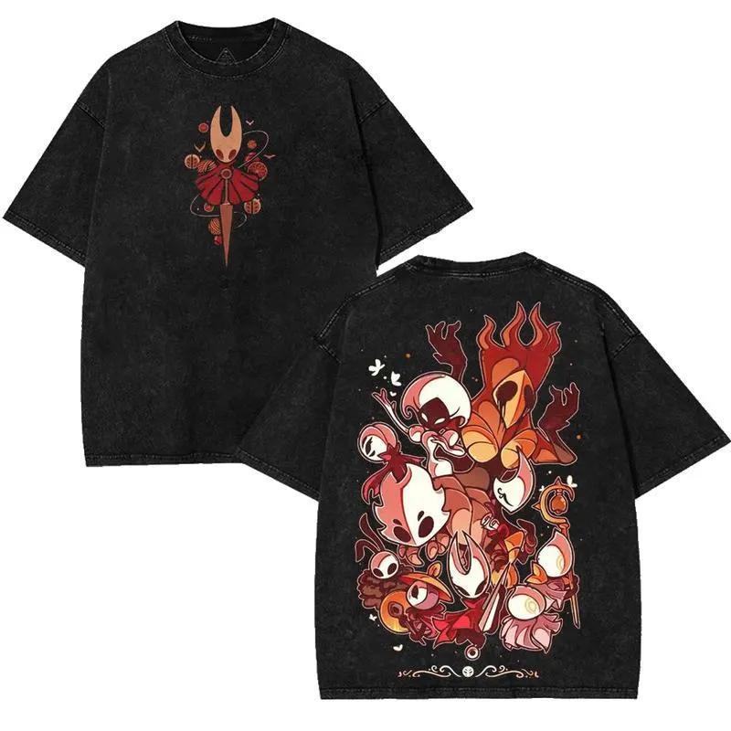 Classic Game Characters Cartoon Elements Men T-shirts Gothic Clothing Characters Washed and Worn T-shirts Sports Streetwear
