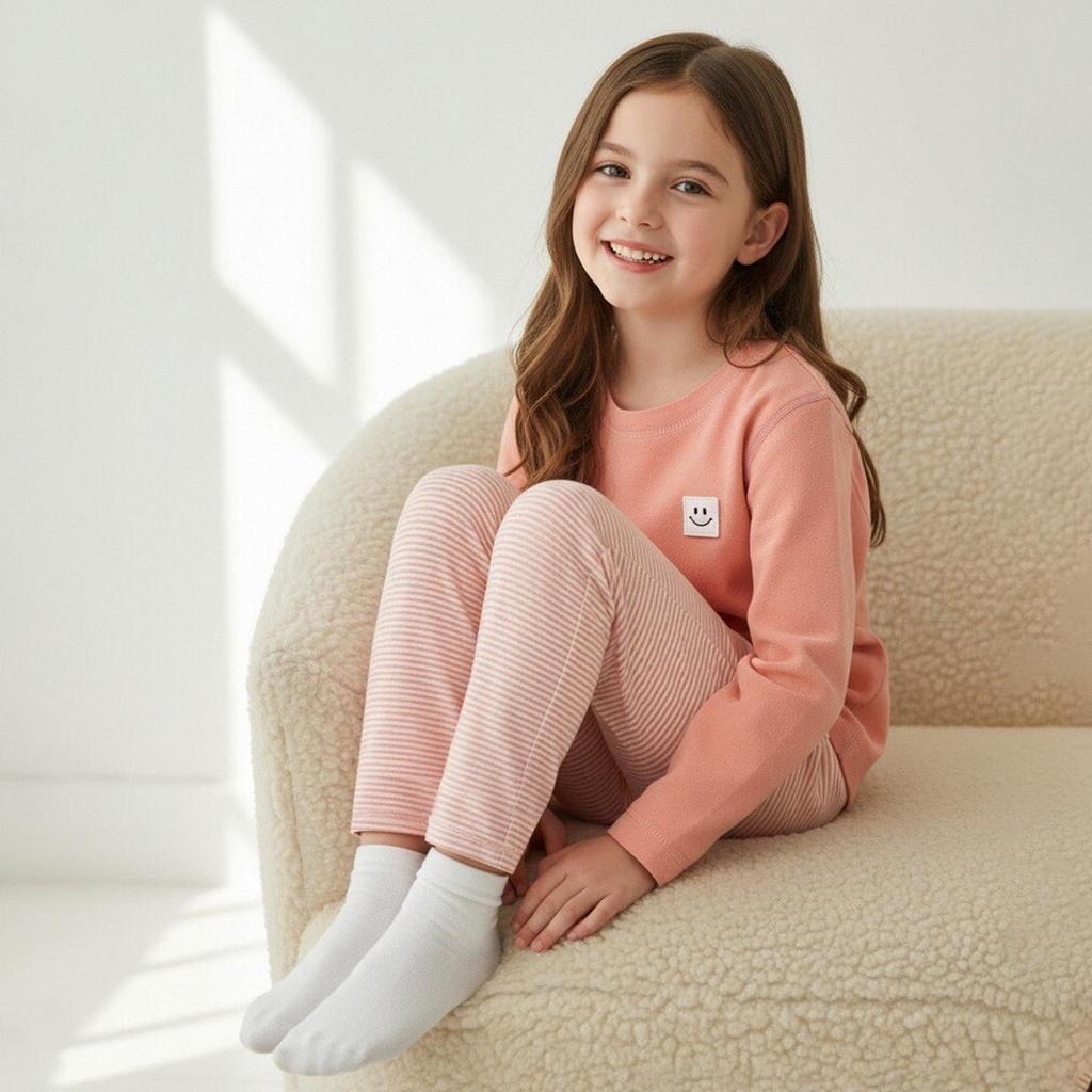 2025 Çocuk Sonbahar/Kış Kıyafet Seti: Erkek ve Kız Çocukları İçin Sıcak Dikişsiz Termal İçlik