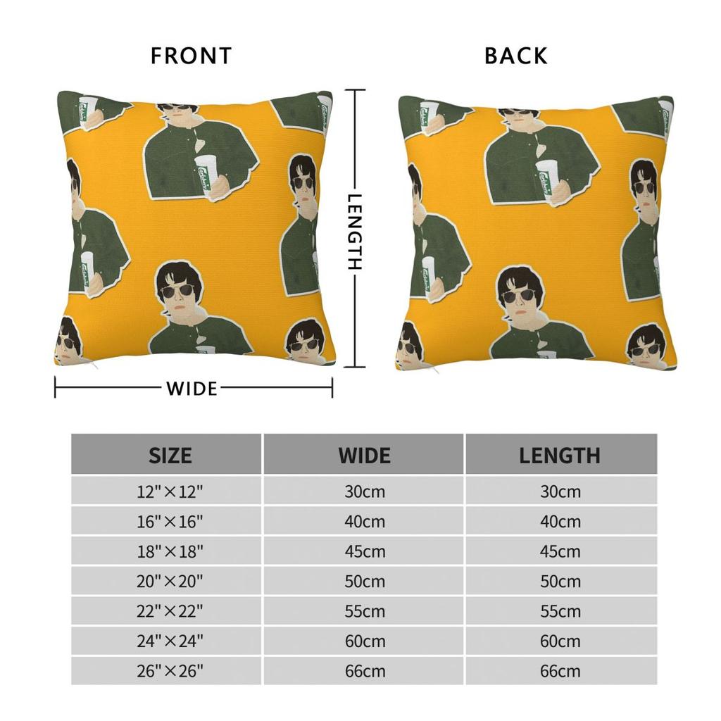 Liam Gallagher Singer Pillowcase Polyester Linen Velvet Creative Zip Decorative Throw Pillow Case Home Cushion Cover 45X45