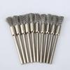 10Pcs/set 5mm Pencil Brushes Stainless Steel/Copper Wire Wheel Brush 3.17mm Shank Mandrel for Dremel Rotary Tools Abrasive Tool