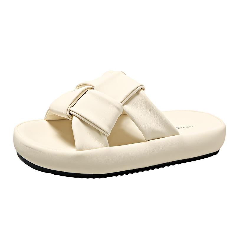 Cool slippers women's summer wear 2025 new thick-soled casual non-slip beach sandals lazy fashion one-word drag women's tide