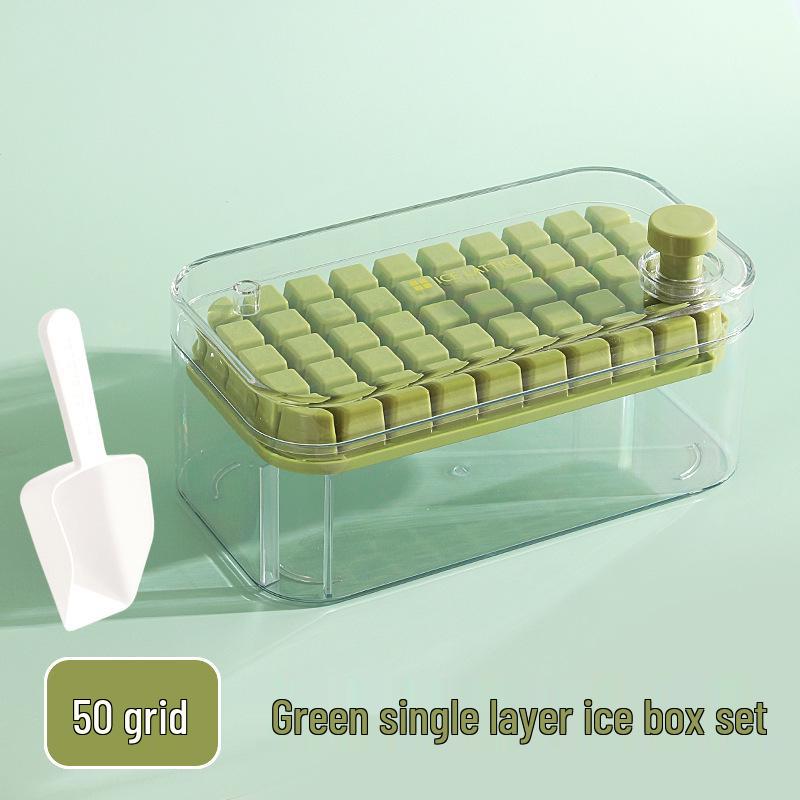 Food-Grade Ice Cube Tray with Press and Storage Box – Large Capacity for Homemade Ice Cubes