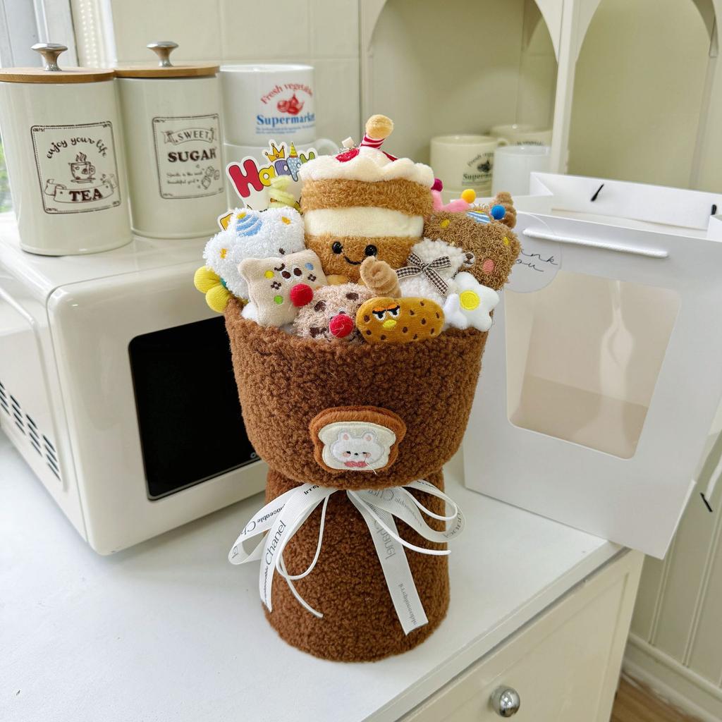 New Year's Ice Cream Doll Bouquet Finished Creative Doll Hand Bouquet To Send Relatives and Friends Finished Souvenir