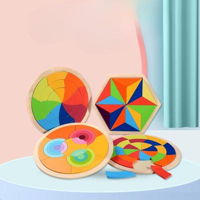 Baby Rainbow Puzzle Building Block Wooden Children Educational Early Education Educational Toys