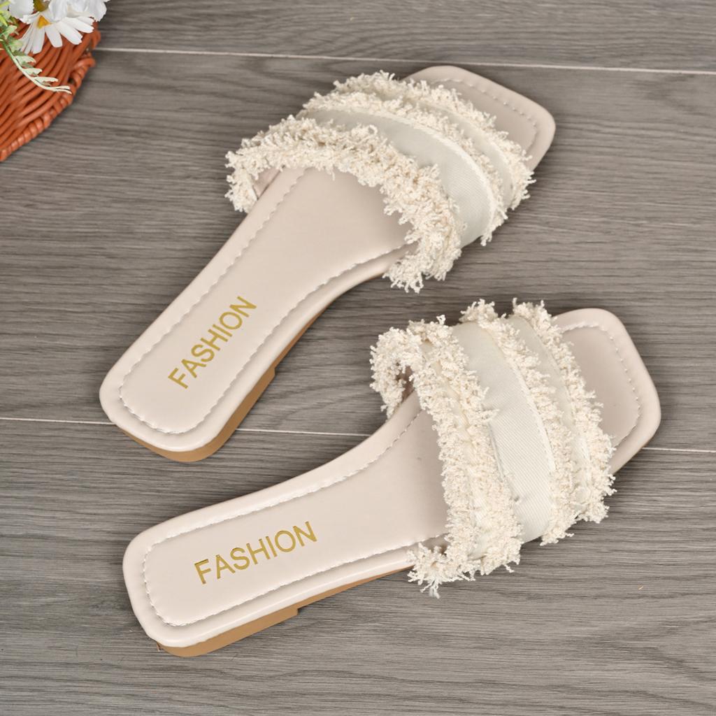 Fashion Women's Sandals 2025 Summer Luxury Fashion Flat Sandals Brown Designer Open Toe Non-Slip Outdoor Beach Slippers Slides Women