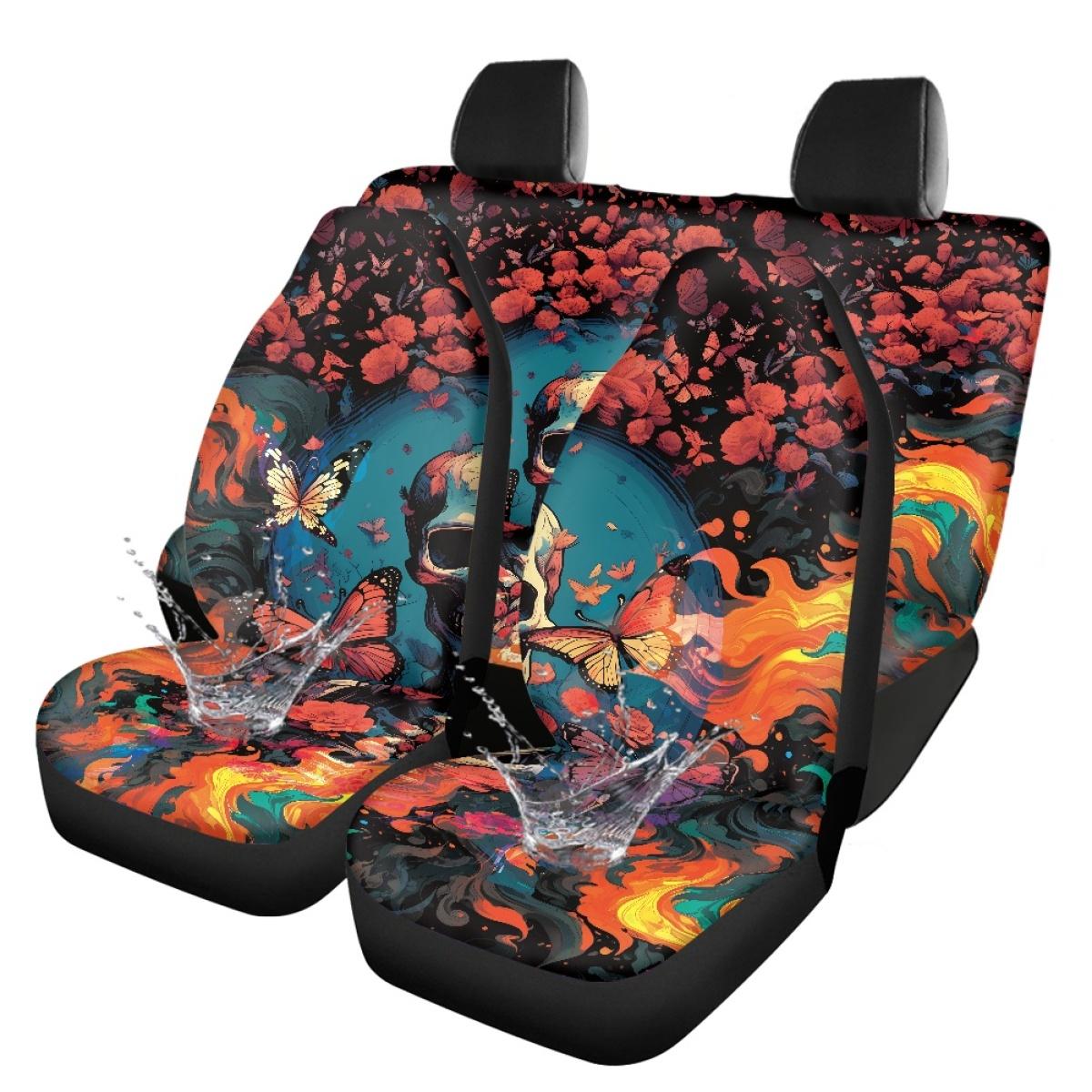 

Universal 5-Piece Digital Print Abstract Pattern Car Seat Covers Waterproof Airbag Compatible Front Rear Seat Protectors Fit Most 5-Seater Vehicles onesize